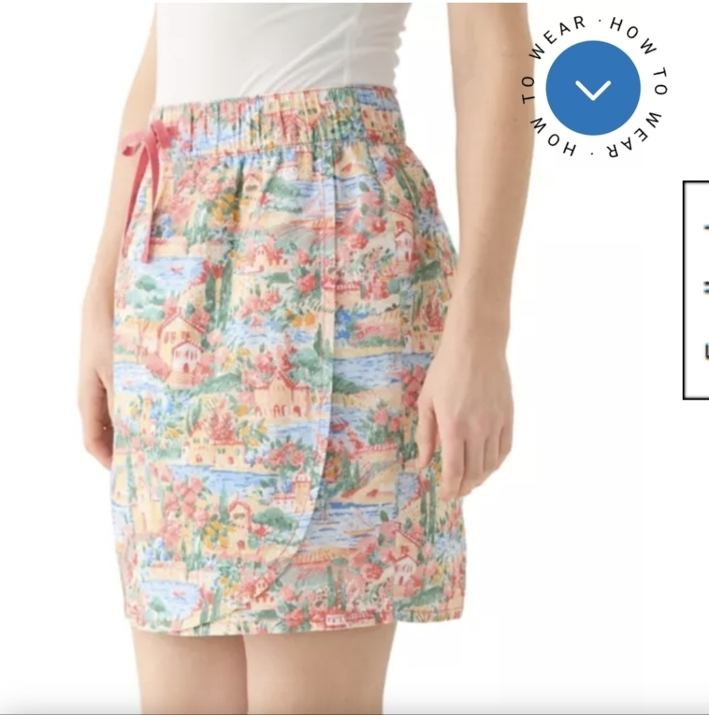 Kim Rogers Womens XXL Skort Shorts Coastal town Sailboats ocean Vacation Travel